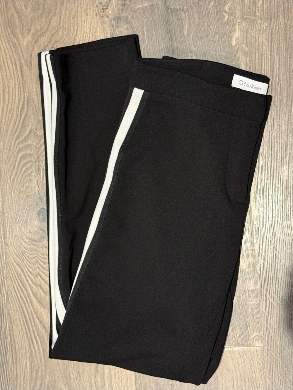 Calvin Klein Black Trousers with White Side Stripe